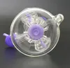 DHL Free Double Recycler Rig Unique Glass Bong Showerhead Perc Dab Rig Propeller Percolater Waterpipes Purple Green Glass Water Bong XL167