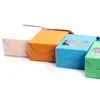 8x155Embossedピンクオレンジホワイトグリーンブルーグレークラフトペーパーカラーパッケージスクエア透明な窓香り茶包装ボックスSEA7680440