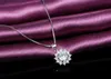 Yhamni Fashion Solitaire Sunflower Pendant Halsband Kvinnor 925 Sterling Silver Chain Crystal Rhinestone Flower Halsband TP001