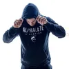 2018 nya heta män hoodies sweatshirts hög kvalitet alfalete utskrift hoodie fitness bodybuilding varumärke kläder bomull 3 färg