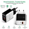 QC 3.0 Fast Wall Charger USB Snabbavgift 5V 3A 9V 2A Travel Power Adapter Fast Laddning USA EU-kontakt