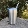 5 Colors 12oz Kid Milk Cup Vacuum Insulated Beer Mugs Stainless Steel Wine Glass Coffee Mugs With Lid With Straw CCA9237 30pcs