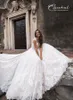 2019 robes de mariée blanches une ligne pure bijou cou appliqué mancherons dentelle robe de mariée balayage train plus la taille robes de mariée dos nu