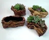 2018 New Creative Imitating Wood Flower Planters for Succulents Bonsai Cement Flowerpots2922