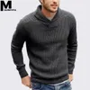 Moomphya-suéter de punto con cuello vuelto para hombre, suéter de manga larga para invierno, suéter para hombre, elegante, ajustado, para hombre