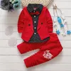 2018 bébé garçon vêtements printemps formel enfants vêtements costume 2 pièces garçons ensembles ensemble bébé né gentleman bambin garçon vêtements robe d'anniversaire