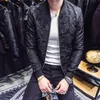 2018 Automne Nouveau Jacquard Bomber Vestes Hommes De Luxe Vin Rouge Noir Gris Parti Veste Outfit Club Bar Manteau Hommes Casaca Hombre 4XL S914