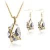 Diamant Kristall Wasser Tropfen Halskette Ohrringe Schmuck Set Gold Ohr Manschette baumeln Anhänger Ketten Hochzeit Schmuck Geschenk für Frauen mode