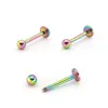 Punk 16G Acero inoxidable labio Piercing barra bola Labret anillo Stud oreja Tragus barbilla cuerpo joyería 6 8 10 12mm260u