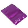 Color púrpura, 8,5x13 cm, cierre de cremallera de pie, sellador térmico de papel de aluminio, paquete de muestra, bolsa de papel Mylar resellable para alimentos, bolsas de papel Doypack