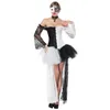 Corset à manches longues noir blanc Costume Steampunk robe Burlesque vêtements gothiques Espartilhos E Corpetes Sexy KorseFor femmes