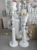 Decorations 110cm Tall wholesale white metal aisle stands weddings/pillars/ wedding crystal walkway flower stand for wedding decoration