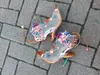 소피아 웹스터 하모니 메쉬 3D 나비 부츠 로사 / 청록색 / 오렌지 하이힐 여성 여름 관음증 발가락 샌들 부츠 zapatos mujers