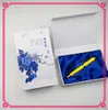 Vintage Chinese Ceramic Luxury Fountain Pen High Quality Blue and White Porcelain Business Gift Ink Pen with Hardcover Box