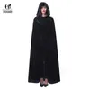 ROLECOS Adult Witch Long Purple Green Red Black Halloween Cloaks Hood and Capes Halloween Costumes for Women Men