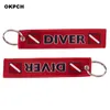 Launch-Schlüsselanhänger für Motorräder und Autos, Taucher-Schlüsselanhänger mit Stickerei in Rot, 3400571