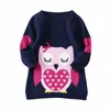 Beste Baby Mädchen Pullover Winter 2017 Neue Mädchen Langarm Gestrickte Kleidung Kinder Herbst Cartoon Eule Pullover Für Mädchen