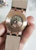 Factory Leverancier Watch Mechanisch automatisch roségoud 42 mm zwarte wijzerplaat Auto datum achter transparante herenheffing van hoge kwaliteit herenhorloges300m