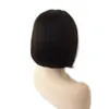 Niedlicher Seitenteil, Bob-Schnitt, volle Spitze, Echthaar-Perücken für schwarze Frauen, gerade schwarze kurze BOBBY-Front-Perücke, 25,4 cm, 130 Dichte, 7448729