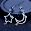 2017 New Moon Star Style Dangle Kolczyk White Gold Wypełnione Cyrkon Annievary Wedding Drop Kolczyki Dla Kobiet Biżuteria Druhna