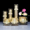 15/30 / 50g 20ml 40ml 60ml Vaso per crema acrilica Tappo d'oro Vuoto Contenitore per bottiglia cosmetica Vaso Bottiglia per pompa per lozione quadrata F20173579