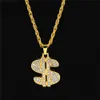 Uodesign halsband hip hop rap sångare guld färg amerikanska dollar hängsmycke halsband kedja tillbehör hiphop smycken pengar