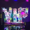 Luxe oplaadbare lichtgevende licht op VIP-vormige LED-cocktaillade Wijnglasbekerhouder voor Bar Disco Party Decoraties benodigdheden