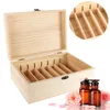 8 Grilles Boîte De Rangement Essentielle 5-30 ml Bouteilles D'huiles Caisse En Bois Conteneur Organisateur SPA Pin Naturel Hygiène Sanitaire