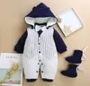Zima nowe gęste bawełniane ubrania dla chłopca noworodka ciepłe rompers dla niemowląt odzieży wierzchniej świąteczne prezenty dla dzieci Odzież Jumpsuits9935712