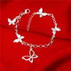 Hög quatity! Butterfly armband Sterling Silver Pted Armband SPB537; High Quatity Fashion Men and Women 925 Silver Charm Armband4270687