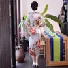 Shanghai Story Длинное ципао с цветочным принтом Cheongsam Китайское традиционное платье Длинное китайское платье из искусственного шелка с длинными рукавами8758098