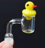 Parte superior plana XL 4 mm de espesor Cuarzo Banger Nail Duck Carb Cap Dabber con 10 mm 14 mm 18 mm Clavo de cuarzo sin cúpula para Bong de vidrio