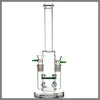 Glass Bong - Double Jointed water pipe 14.5mm joint size both with 14 screen bowl clear honeycomb perc smoking pipe