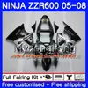 Karosserie für KAWASAKI 600CC ZZR600 05 06 07 08 219HM.13 Camouflage Red Hot ZX600 CC ZZR-600 ZZR 600 2005 2006 2007 2008 Verkleidungsset