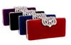 Diamond Europe and the United States Suede Clutch Multiple Colour Silver-plated Banquet Bride Evening Bag