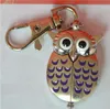 Partihandel 100st / Lot Söt Vintage Night Owl Halsband Hängsmycke Quartz Pocket Watch Necklace Owl Klockor pw008