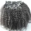 Brésilienne Vierge Humaine Remy Kinky Bouclés Cheveux Clip Clip Dans Les Extensions De Cheveux Humains Non Transformés Naturel Noir Couleur 9 Petits Pièces Un Ensemble