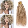 Piano 27 613 Human Hair Weaves Kinky Curly Wave Hair Extension Afro Kinky Curly Hair Extension Blonde Virgin Brazilian Bundles Fast Shipping