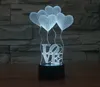 Visual Stereo Lights День Святого Валентина LOVE 3D Lights Красочная настольная лампа с сенсорным управлением Night