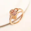 Роскошный Цирконий Кольцо розовое золото покрыло Стопорные кольца Подвески для женщин Винтажная палец кольцо Свадьба невесты Бижутерия