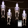 الإبداعي 2.5 متر هيكل عظمي رجل بقيادة سلسلة الأنوار هالوين الجمجمة حزب حديقة البيت ديكور خدعة أداة بطارية تعمل