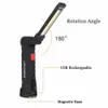 Cob LED lampe 5 Modes USB Rechargeable Bulled Build Battery Light avec aimant lampe de poche portable Camping Outdoor Torch9436887