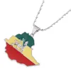 Émail carte du Lion éthiopien pendentif collier afrique chaîne en or collier carte bijoux 6481668