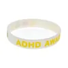 Bracelet en Silicone de sensibilisation au TDAH, 1 pièce, Logo multicolore, porte ce Message comme rappel dans la vie quotidienne