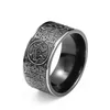 Bagues classiques pour hommes, bague à quatre coins, Dragon mythique, symboles grecs rétro en acier titane, cadeau masculin Punk aneis viking5824957