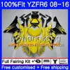 Wtrysku dla YAMAHA YZF R6 YZF-600 YZFR6 08 13 14 15 16 czarny szary hot 234HM.29 YZF 600 R 6 YZF600 YZF-R6 2008 2013 2014 2015 2016 owiewki