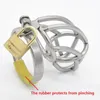 NEW Male Chastity Belt Devices Lock Stainless Steel Bend The Cage Padlock #T90