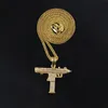Gold Chain Gun Shape Pistol Pendant Necklace For Mens Fashion Hip Hop Cuban Link Chains Necklaces Jewelry