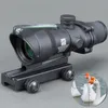 Trijicon Jakt Riflescope Acog 4x32 Real Fiber Optics Röd Grön Upplyst Chevron Glass Etched Reticle Tactical Optical Sight