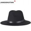 2017 envío gratis 2017 nueva moda hombres fedoras femenino moda jazz sombrero verano primavera negro lana mezcla gorra al aire libre casual sombrero casual